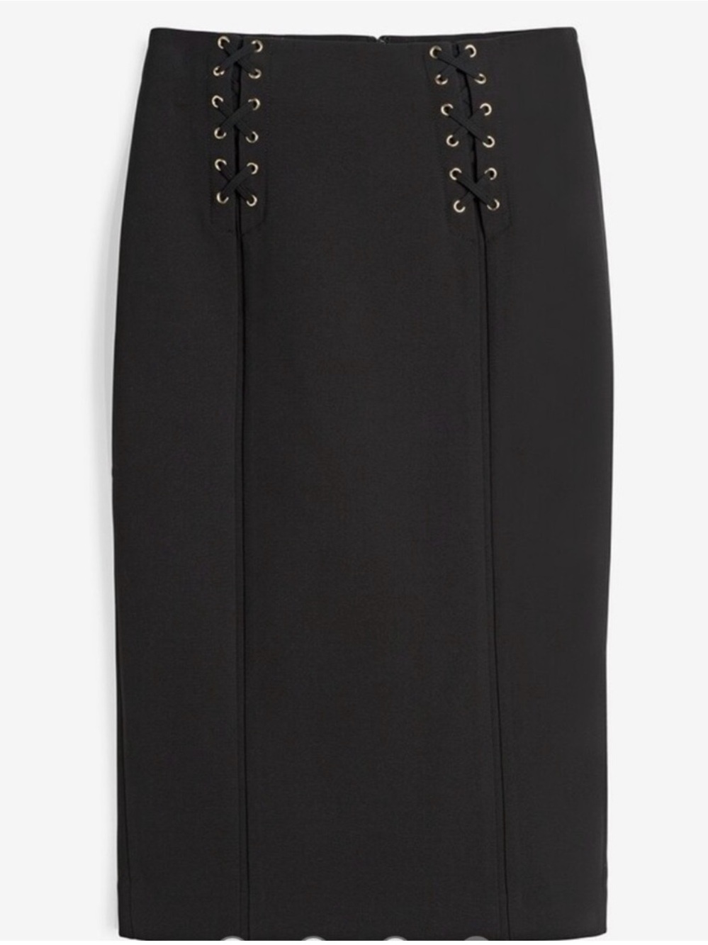 White House Black Market Black Lace-Up Pencil Skirt Size 8 - Picture 4 of 10
